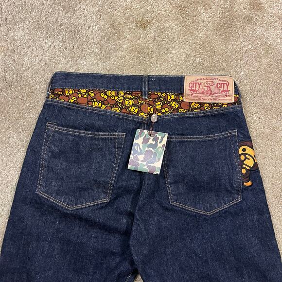 Authentic Bape 2000’s Baby Milo Jeans 32 NEW - Picture 1 of 6